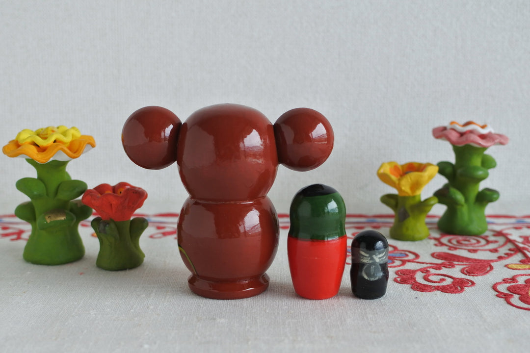 チェブラーシカのマトリョーシカ オレンジ3P