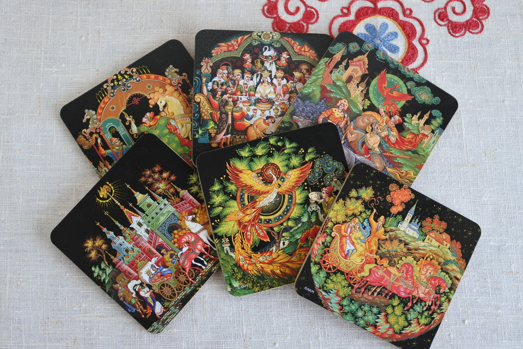 コースター ロシア民話 イワン王子と火の鳥と灰色オオカミ キッチン