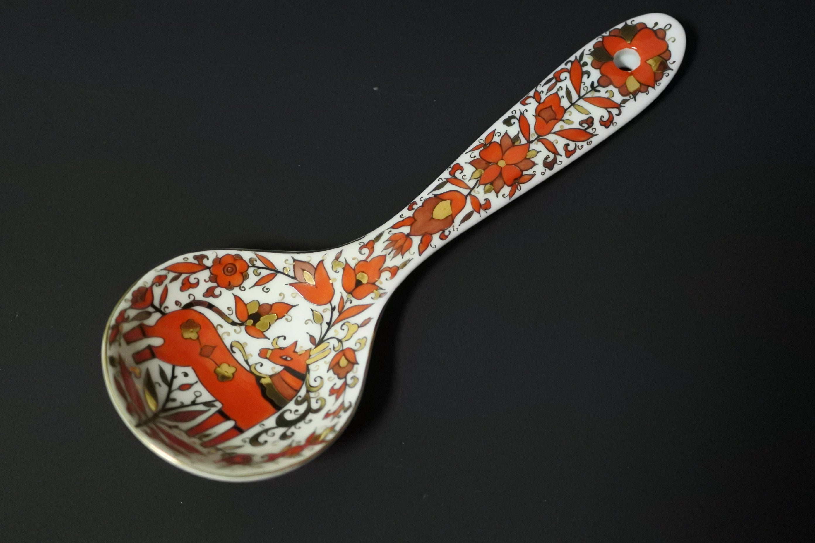 ロシア　ロモノーソフ陶器　2000年　黄金の春　手描き ロシア ロモノーソフ陶器 2000年 黄金の春 手描き