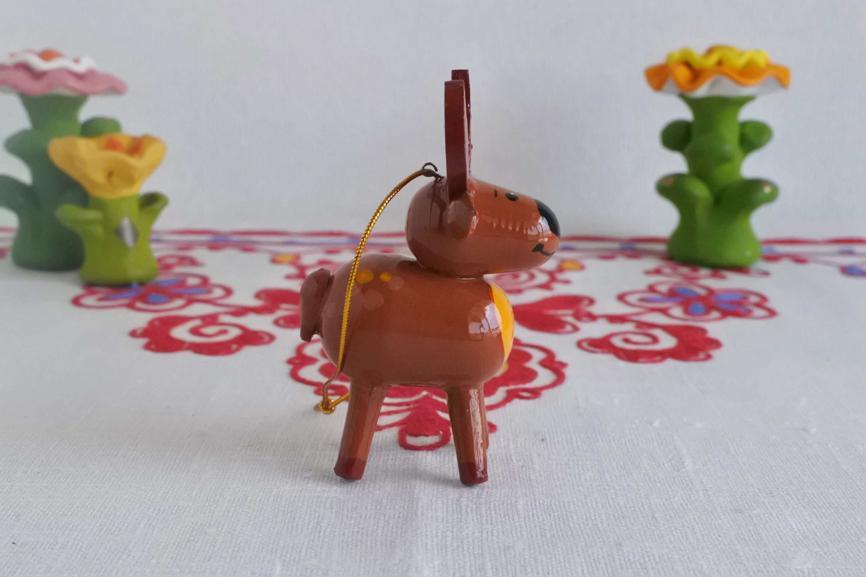木の人形 ヘラジカ オーナメント キーホルダー ロシア雑貨いりえ