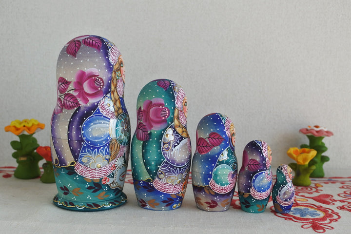 ラリーサ・クレメンティェワのマトリョーシカ　雪娘　PURPLE　5P
