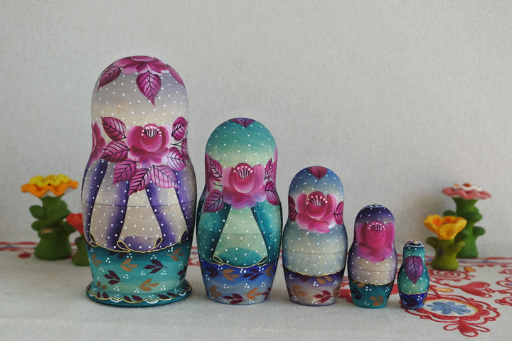 ラリーサ・クレメンティェワのマトリョーシカ　雪娘　PURPLE　5P
