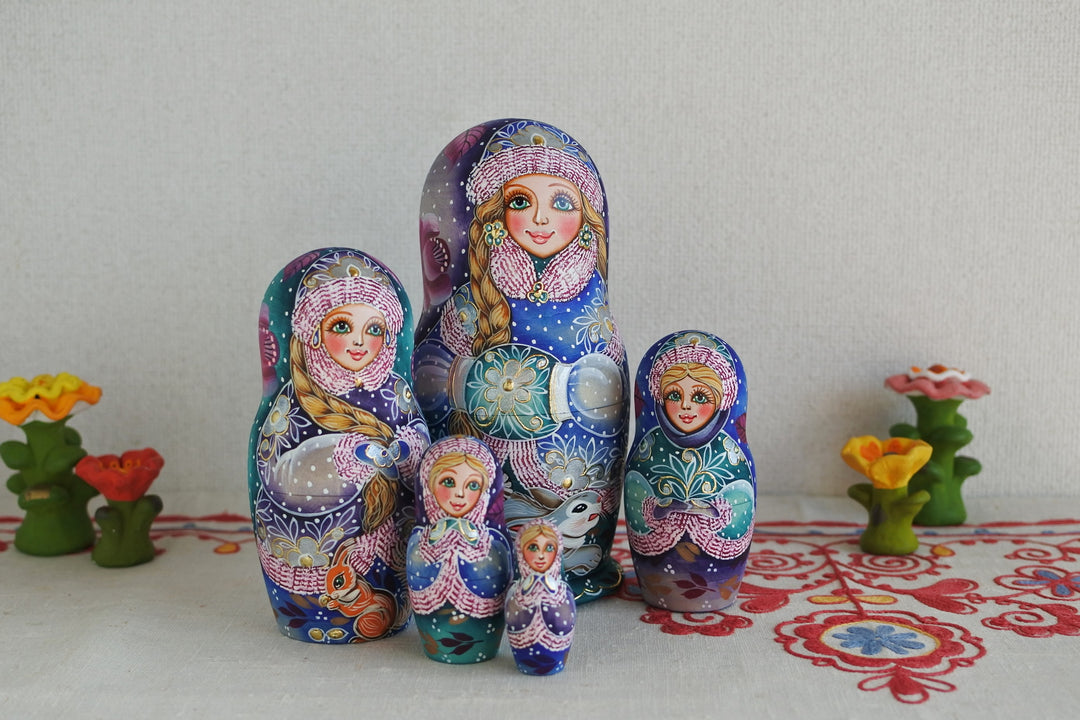 ラリーサ・クレメンティェワのマトリョーシカ　雪娘　PURPLE　5P