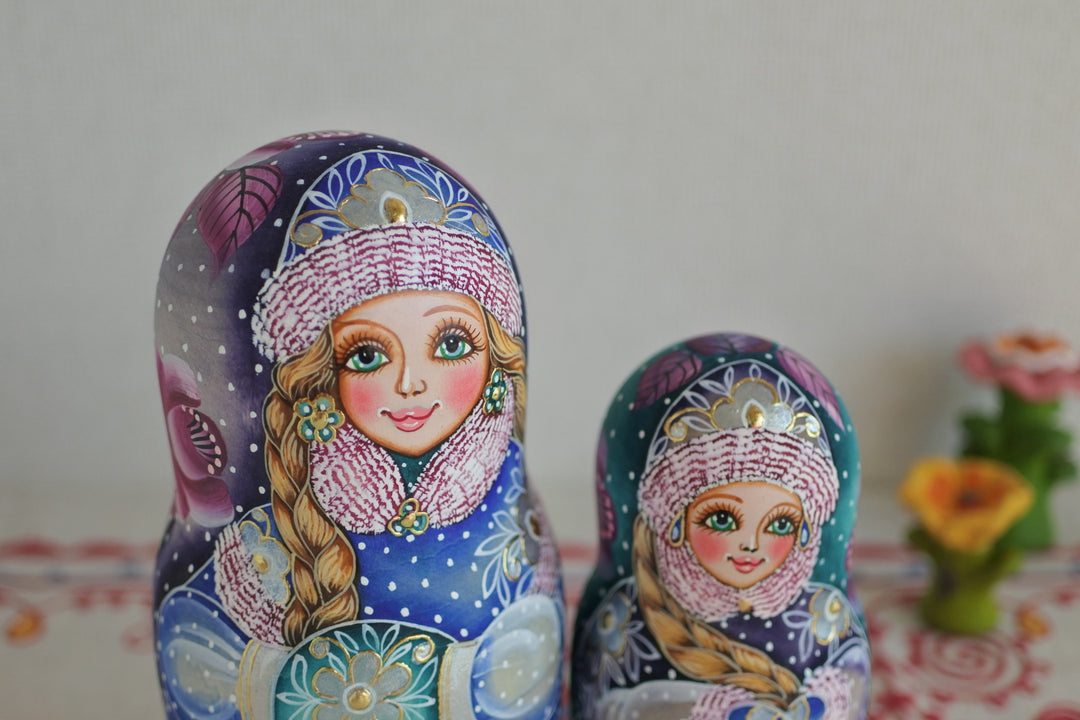 ラリーサ・クレメンティェワのマトリョーシカ　雪娘　PURPLE　5P