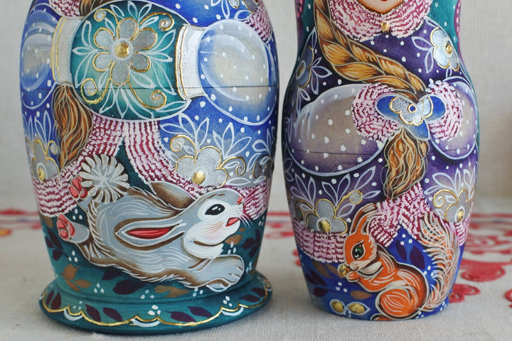 ラリーサ・クレメンティェワのマトリョーシカ　雪娘　PURPLE　5P