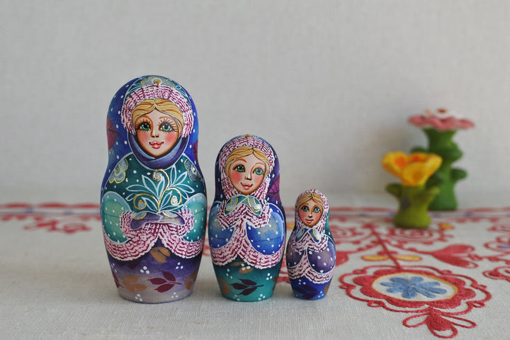 ラリーサ・クレメンティェワのマトリョーシカ　雪娘　PURPLE　5P