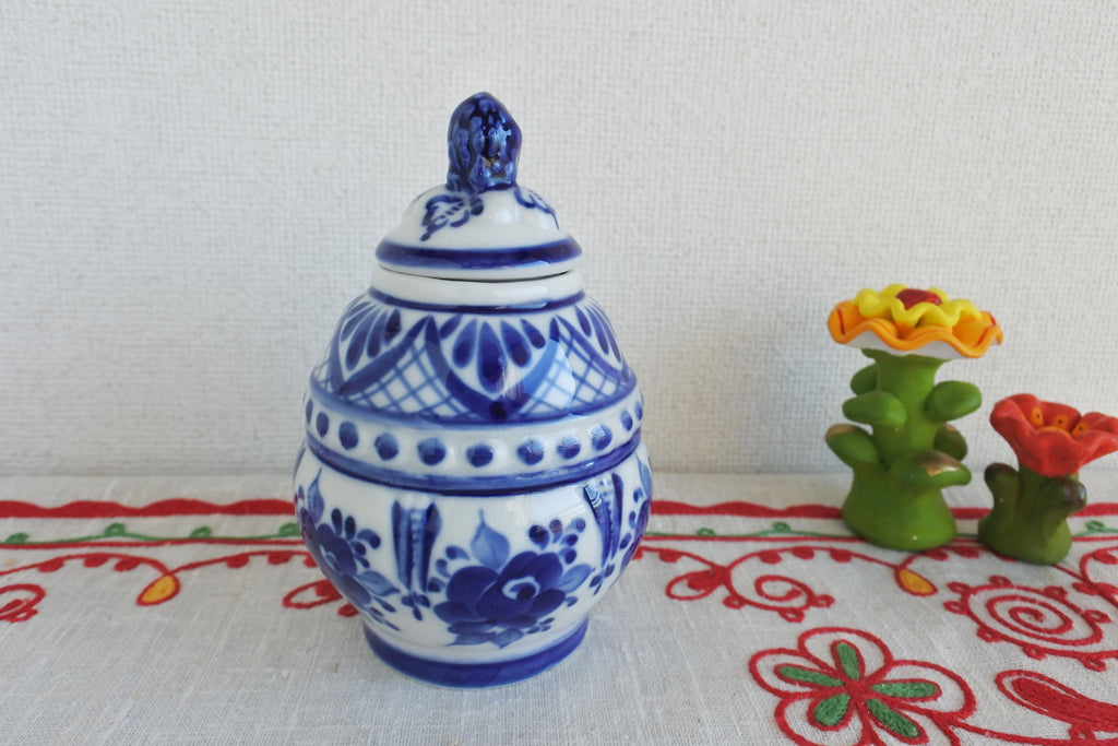 グジェリ焼き ロシア陶器鳥の水差し 遅し