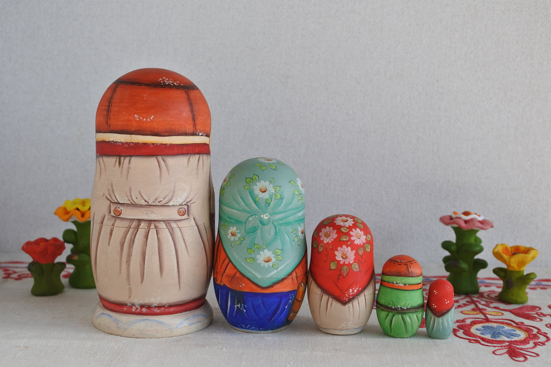 セリワーノワのマトリョーシカ　冬の暮らし　5P