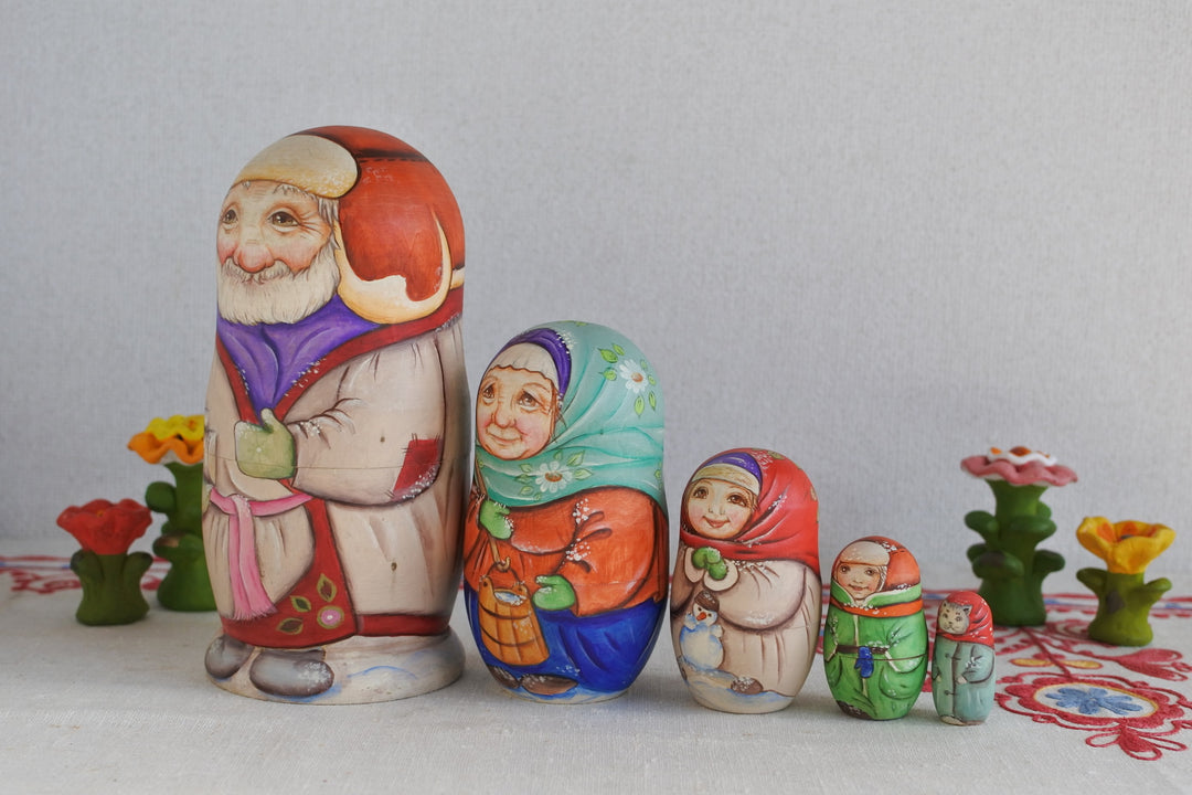 セリワーノワのマトリョーシカ　冬の暮らし　5P