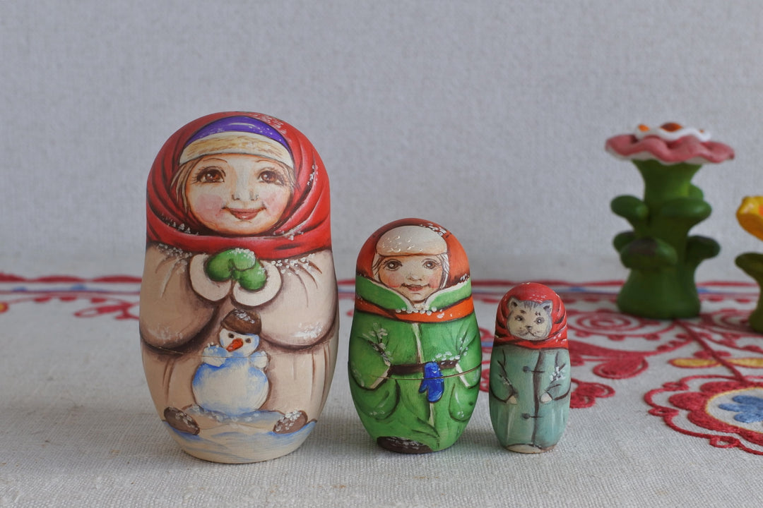 セリワーノワのマトリョーシカ　冬の暮らし　5P