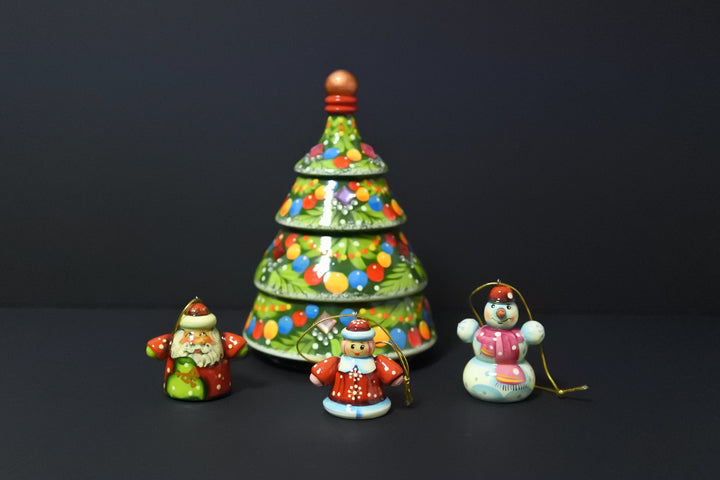 クリスマスツリーのオーナメントセット 　グリーン3P-B