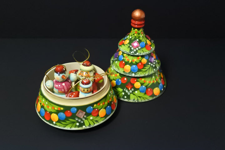 クリスマスツリーのオーナメントセット 　グリーン3P-B