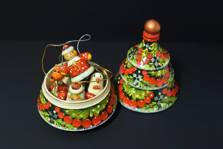 クリスマスツリーのオーナメントセット　グリーン5P-B