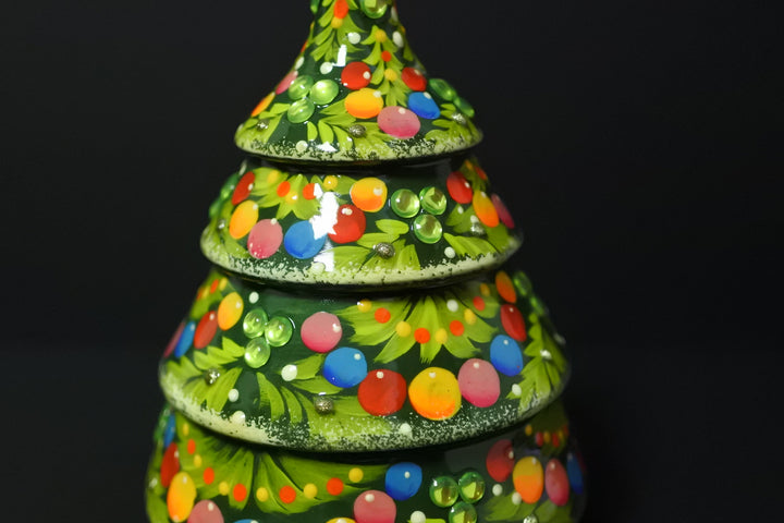 クリスマスツリーのオーナメントセット　グリーン3P-A