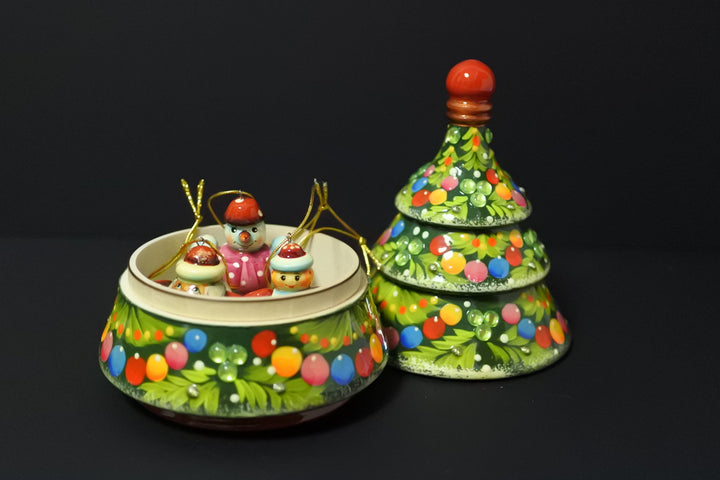 クリスマスツリーのオーナメントセット　グリーン3P-A