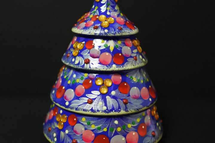 クリスマスツリーのオーナメントセット　ブルー3P-A