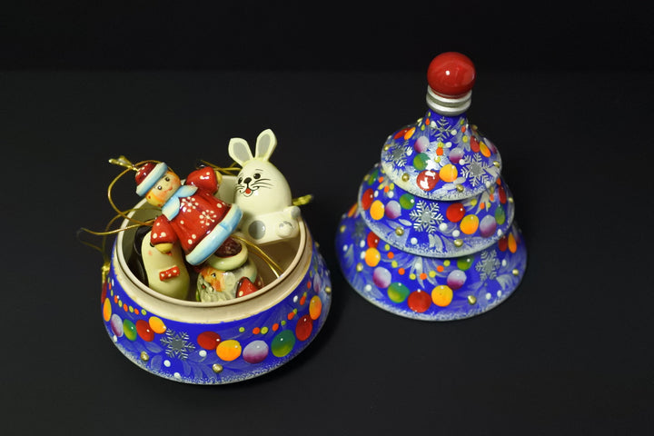 クリスマスツリーのオーナメントセット　ブルー5P-A