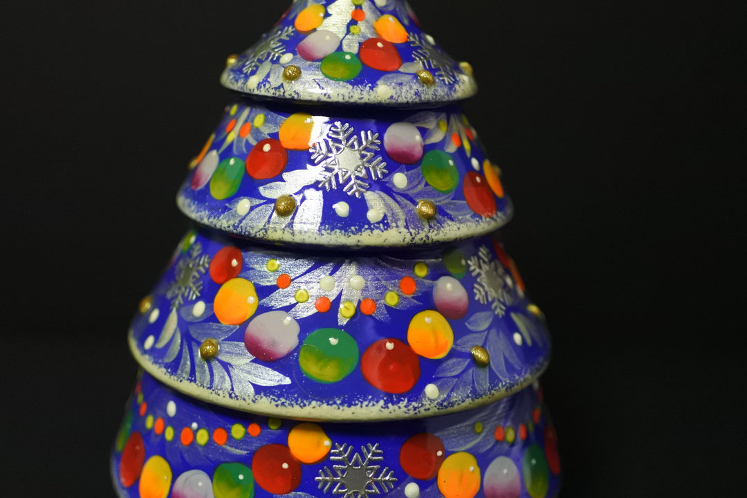 クリスマスツリーのオーナメントセット　ブルー5P-A