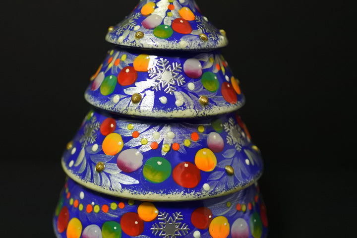 クリスマスツリーのオーナメントセット　ブルー5P-A