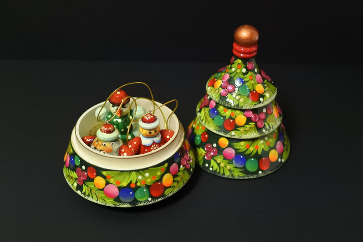 クリスマスツリーのオーナメントセット　グリーン3P-C