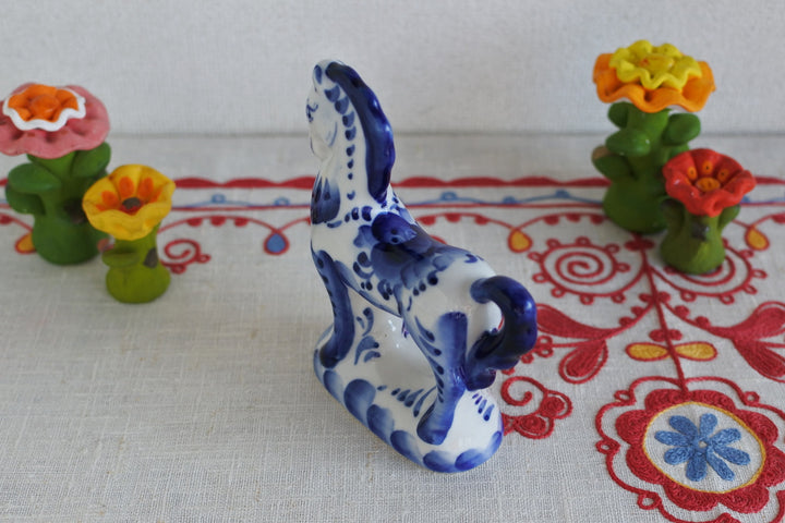 グジェリ陶器　馬　2026干支午　カザックの馬