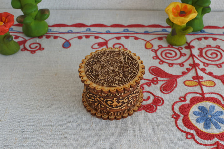 白樺細工ベレスタ　小箱　アムールの蓮