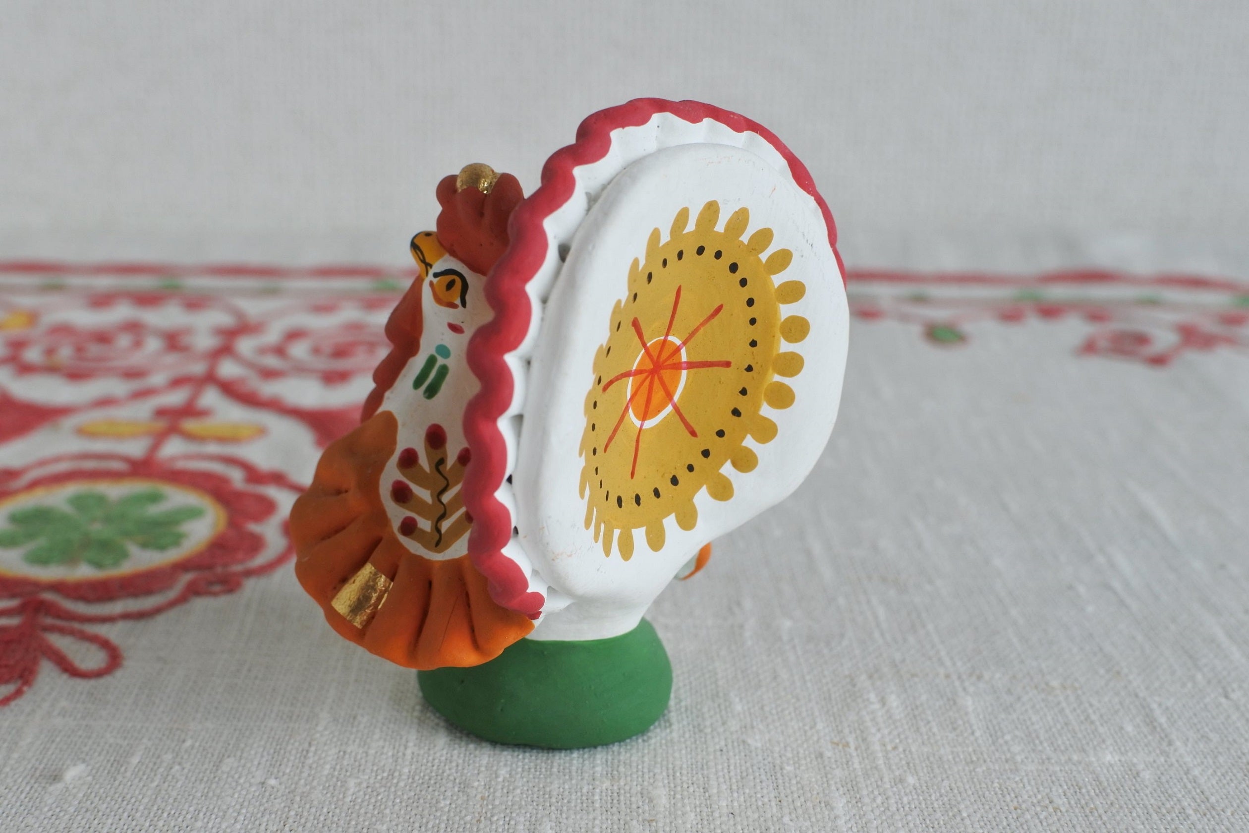 ディムコヴォのクレイドール ロシア民芸品 土人形 ターキー 七面鳥