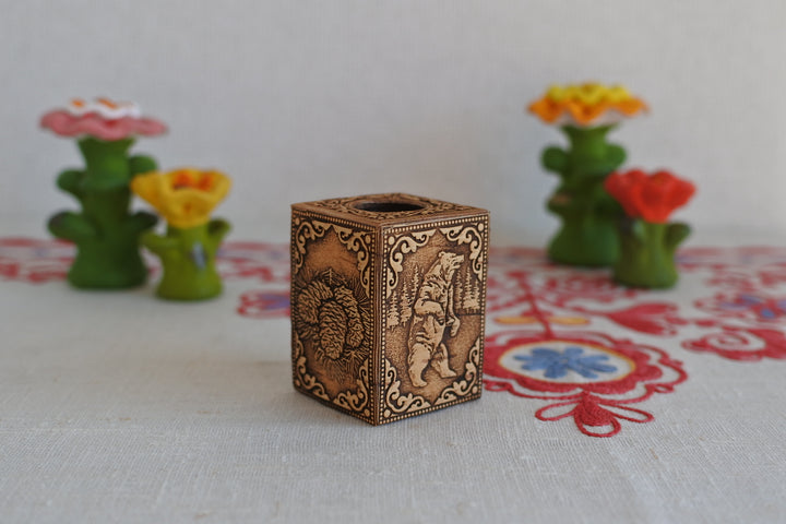 白樺細工ベレスタ　楊枝立て　ヒグマ