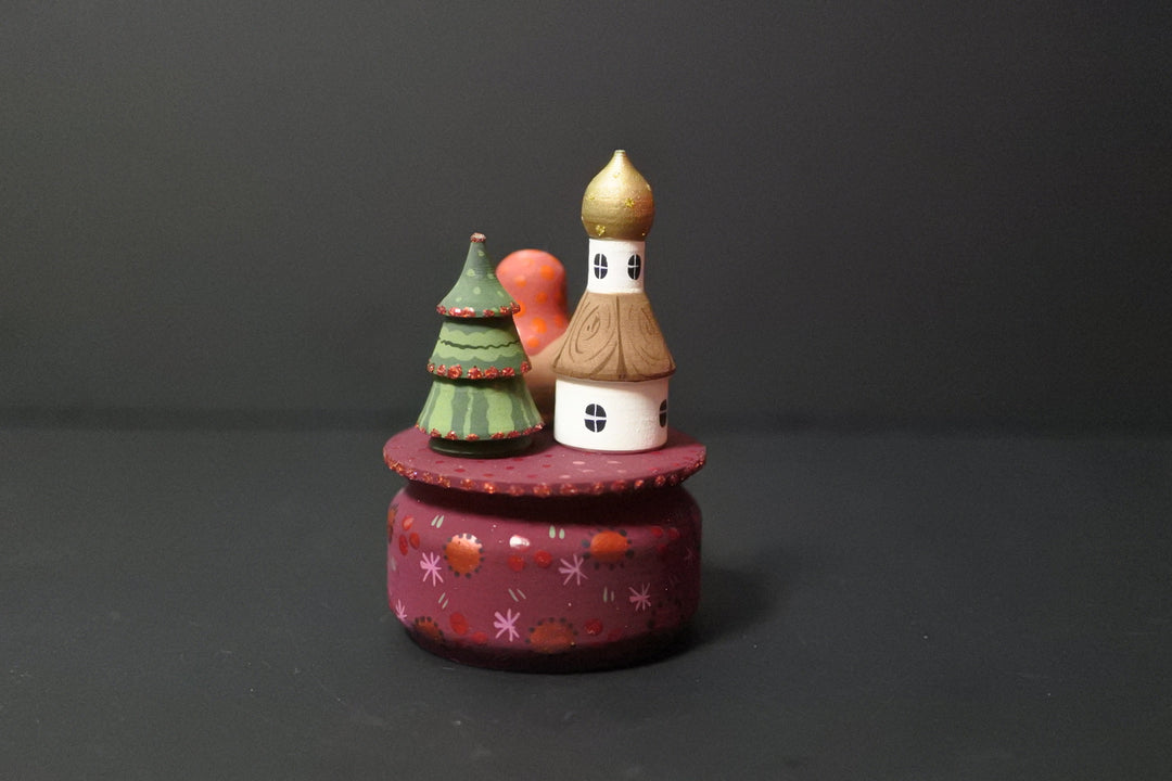 オーリャ・ロバノワのクリスマスの小箱　ワインレッド色