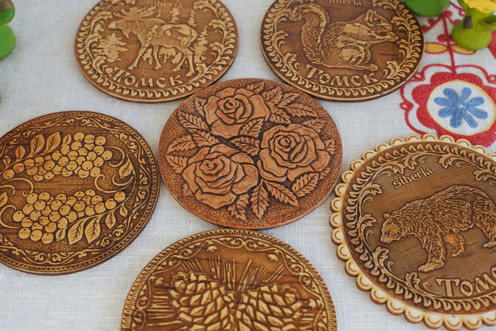 白樺細工ベレスタ　コースター 　キタリス