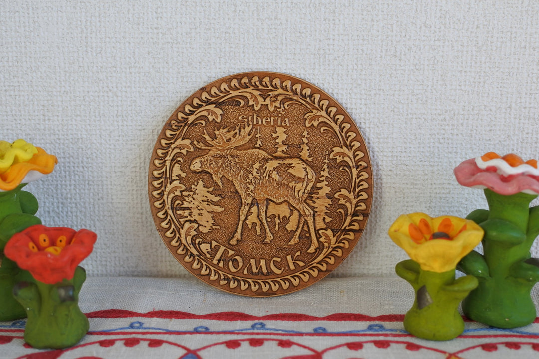 白樺細工ベレスタ　コースター 　ヘラジカ