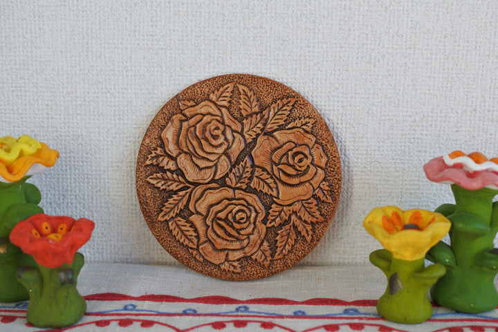 白樺細工ベレスタ　コースター 　シベリアの薔薇