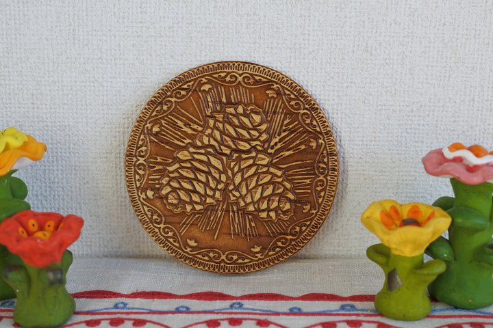 白樺細工ベレスタ　コースター  まつぼっくり