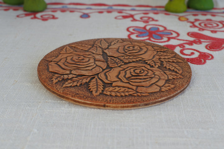 白樺細工ベレスタ　コースター 　シベリアの薔薇