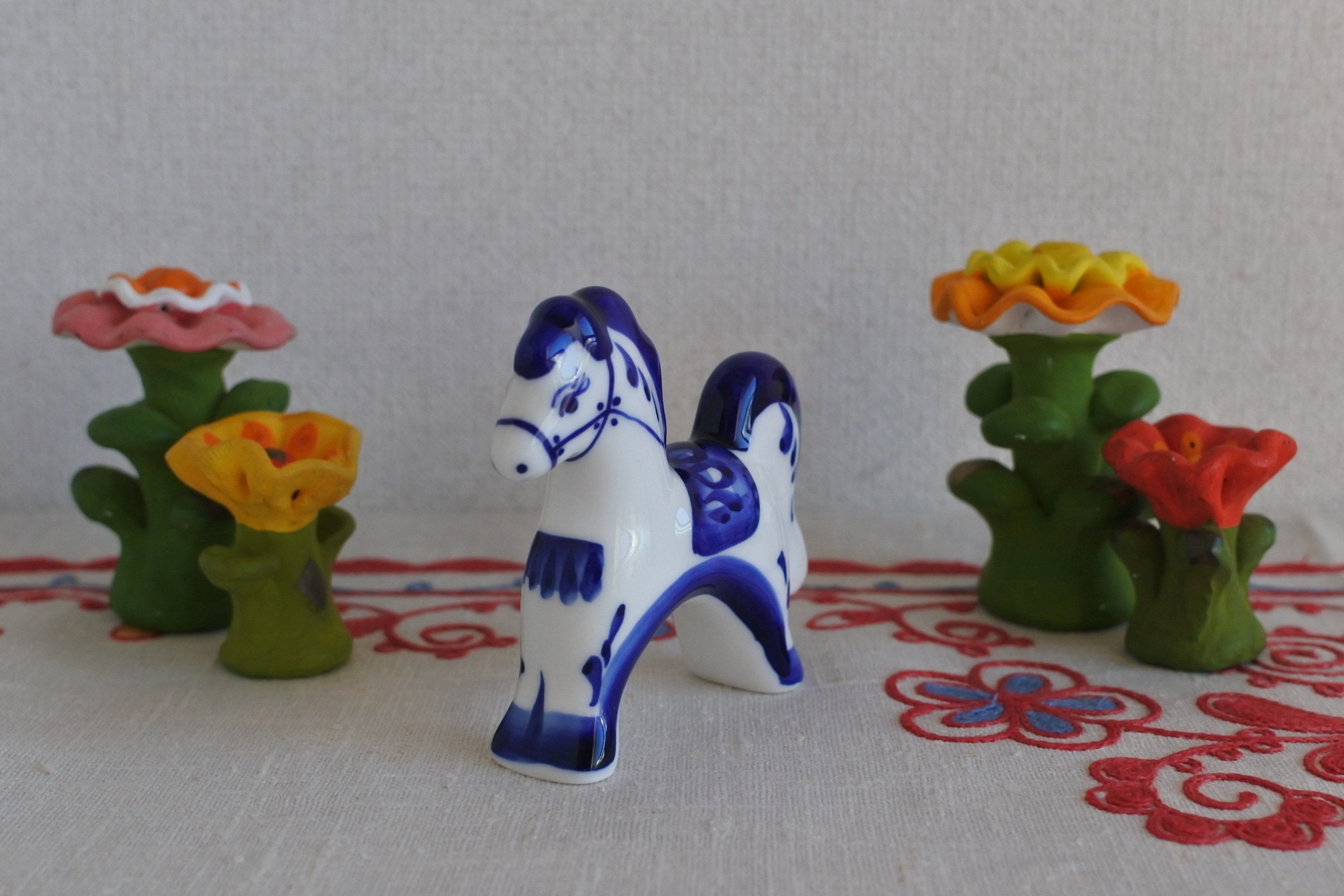 2026年干支午 グジェリ陶器 ウラルの馬 – ロシア雑貨 いりえのほとり