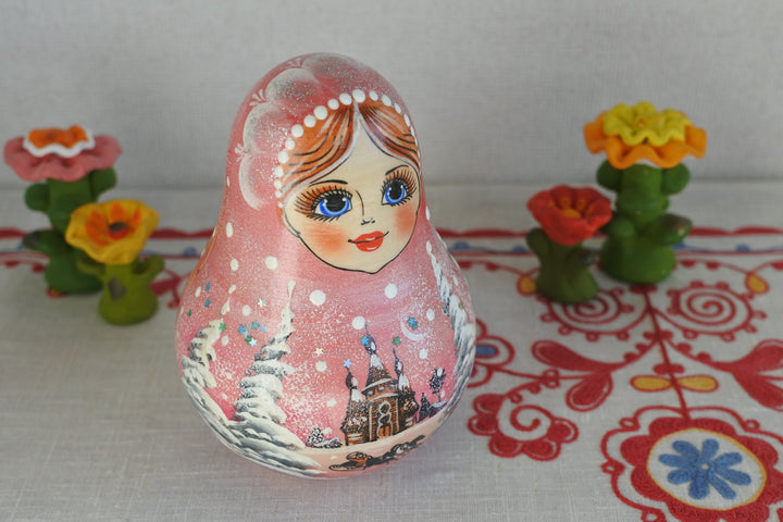 起き上がりこぼし　雪原のトロイカ　ピンク