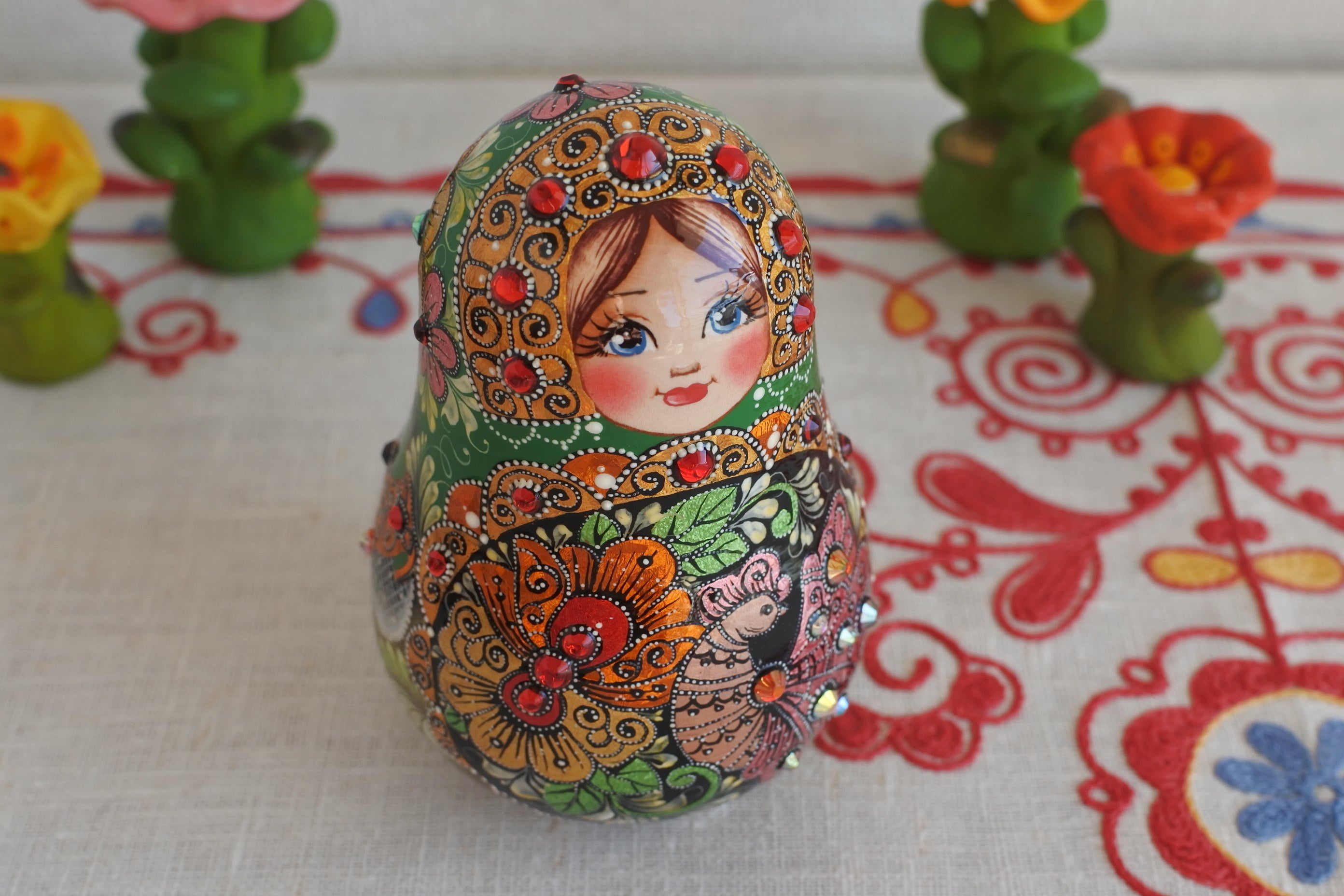 スベトラーナ・ジュルキナの起き上がりこぼし 鳳凰 グリーン