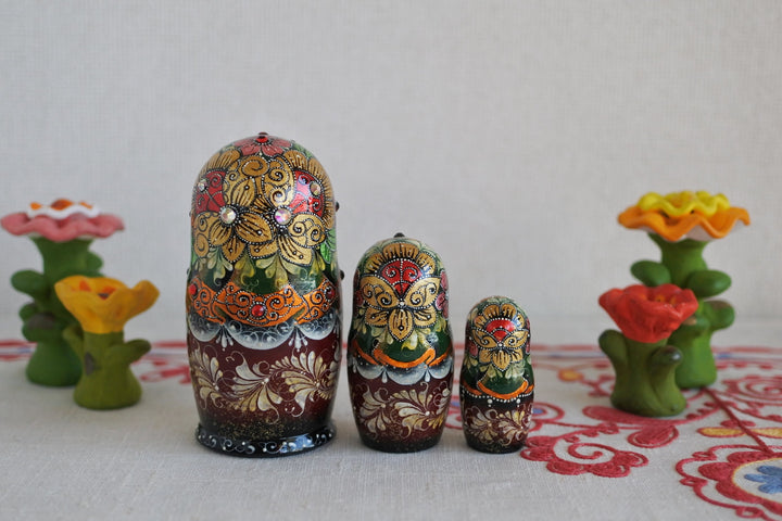 スベトラーナ・ジュルキナのマトリョーシカ　小鳥と蝶 3P