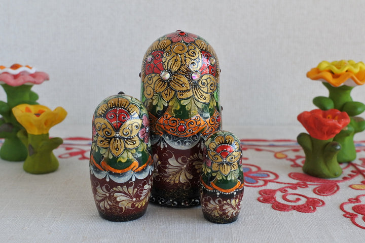 スベトラーナ・ジュルキナのマトリョーシカ　小鳥と蝶 3P