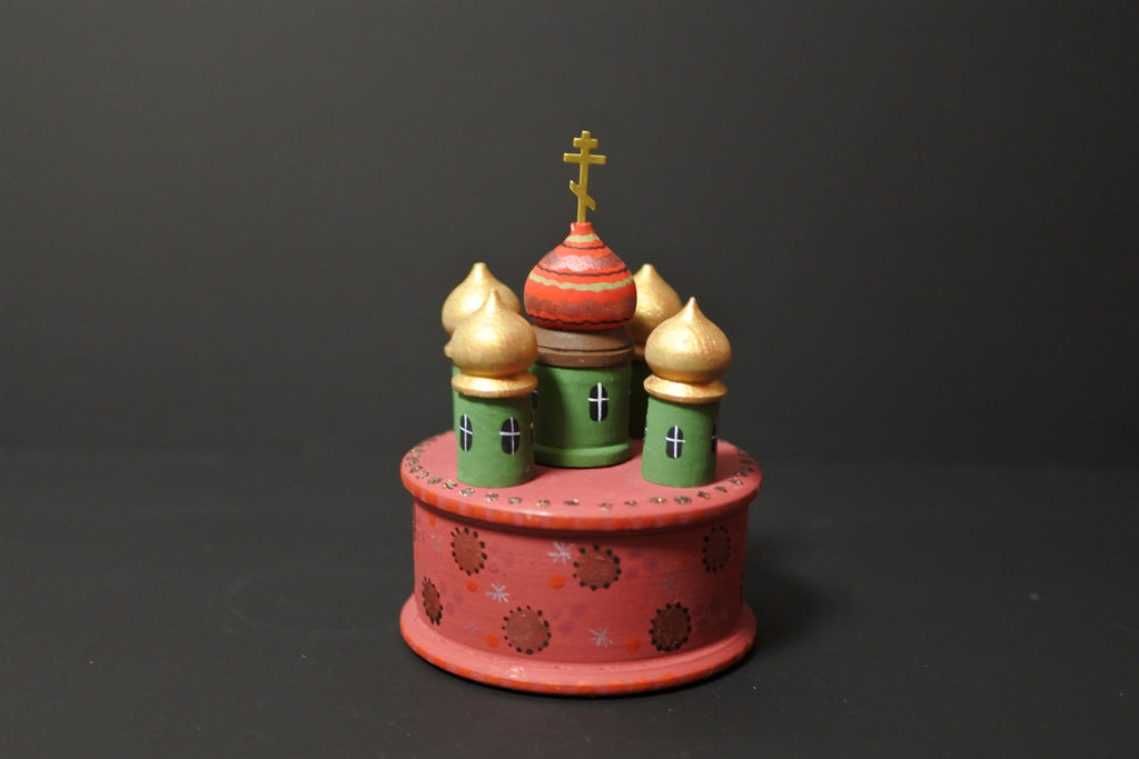 オーリャ・ロバノワのロシア正教会の小箱 木製 作家もの ロシア