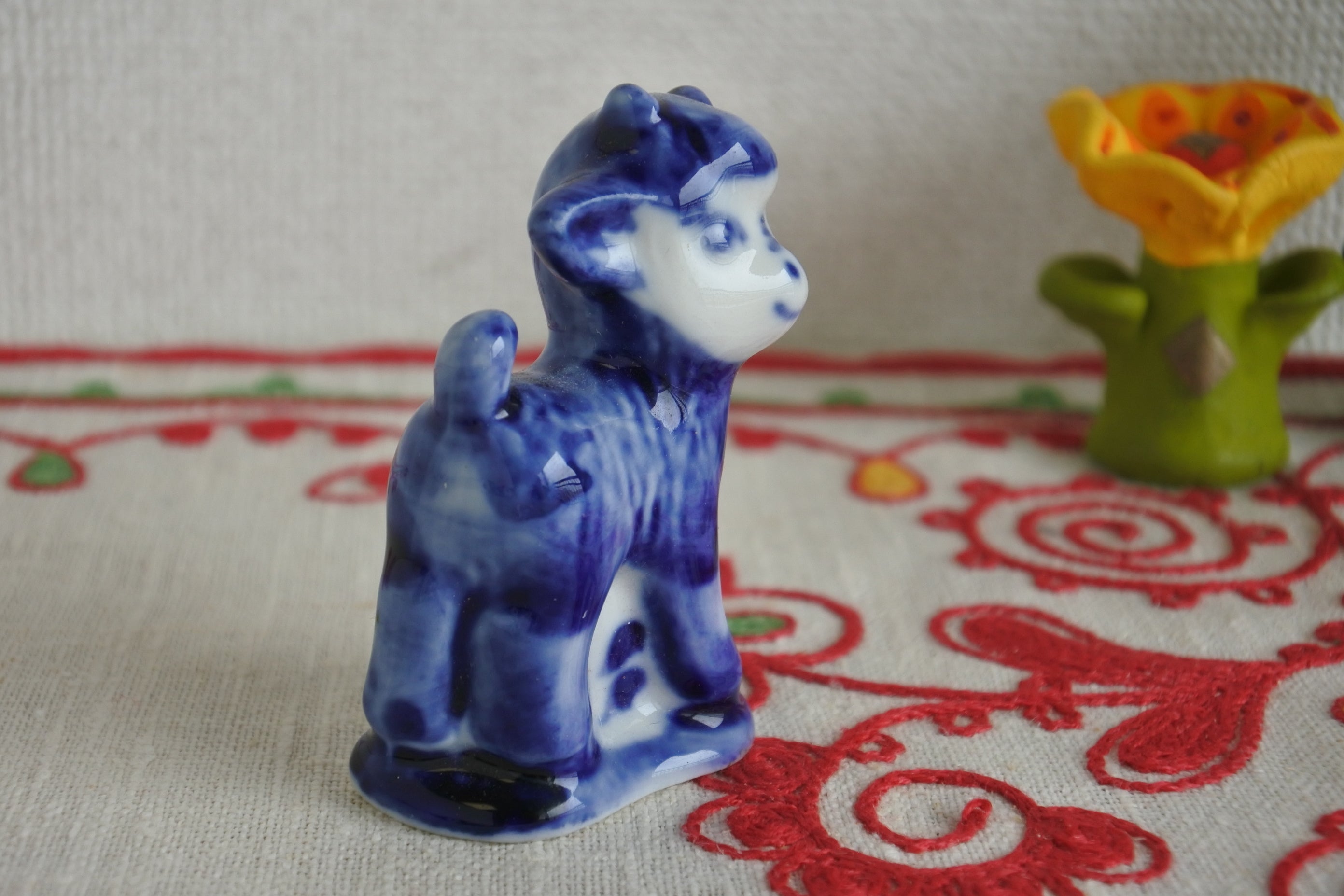 グジェリ陶器 ロシア製陶器 ロシア製食器 フィギア 手描き ロシア雑貨