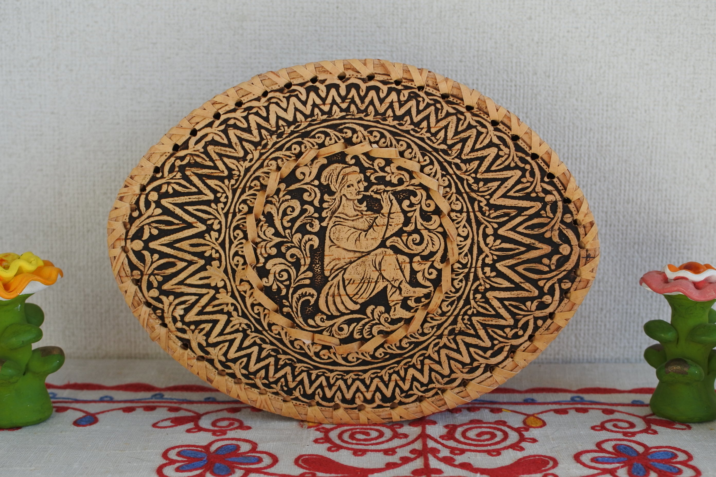 白樺細工ベレスタ スラブ神レーリ 春の神 愛の神 白樺樹皮 ロシア雑貨