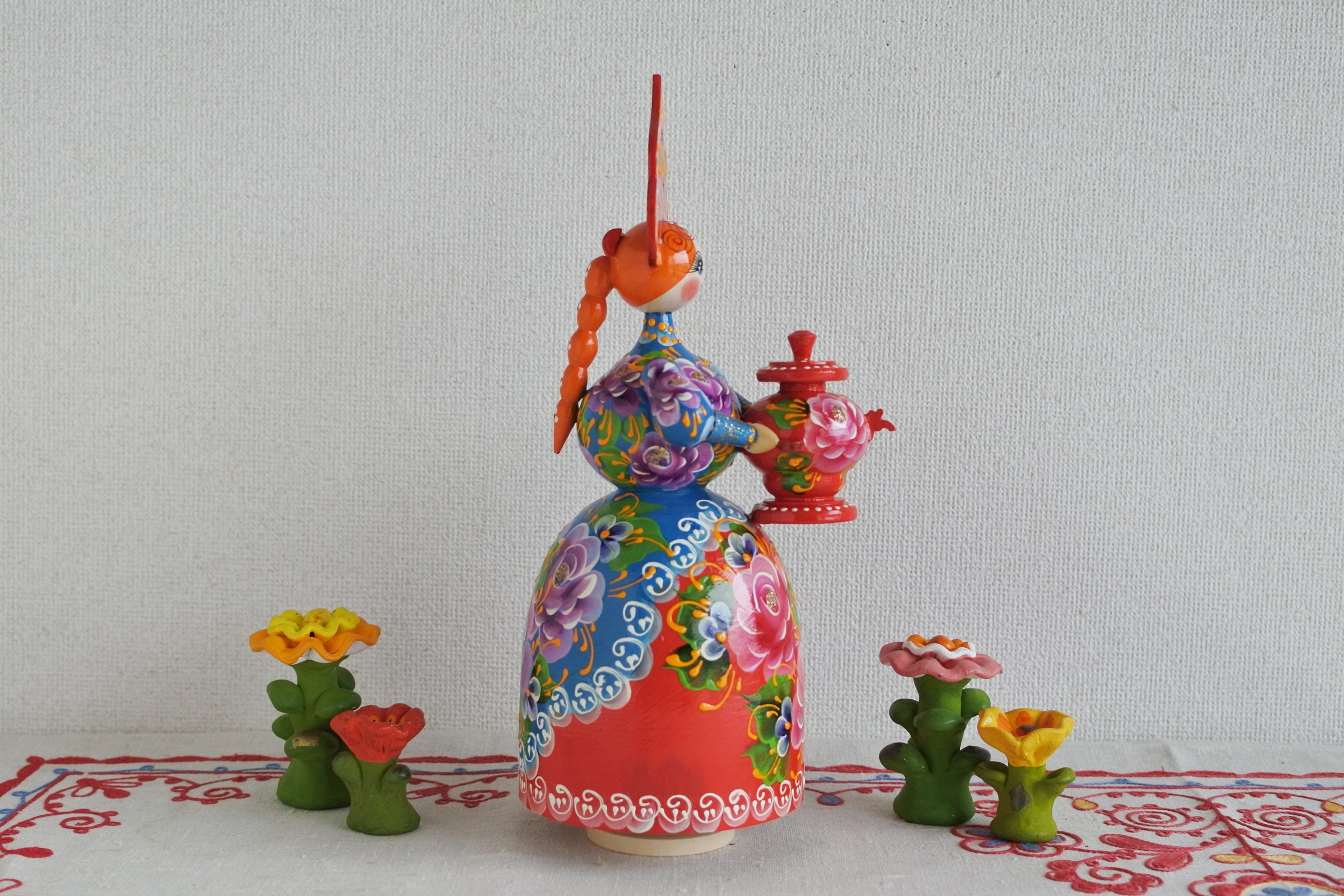 ロシア雑貨 ロシア民芸品 木の箱 木の人形 スパイスセット いりえの
