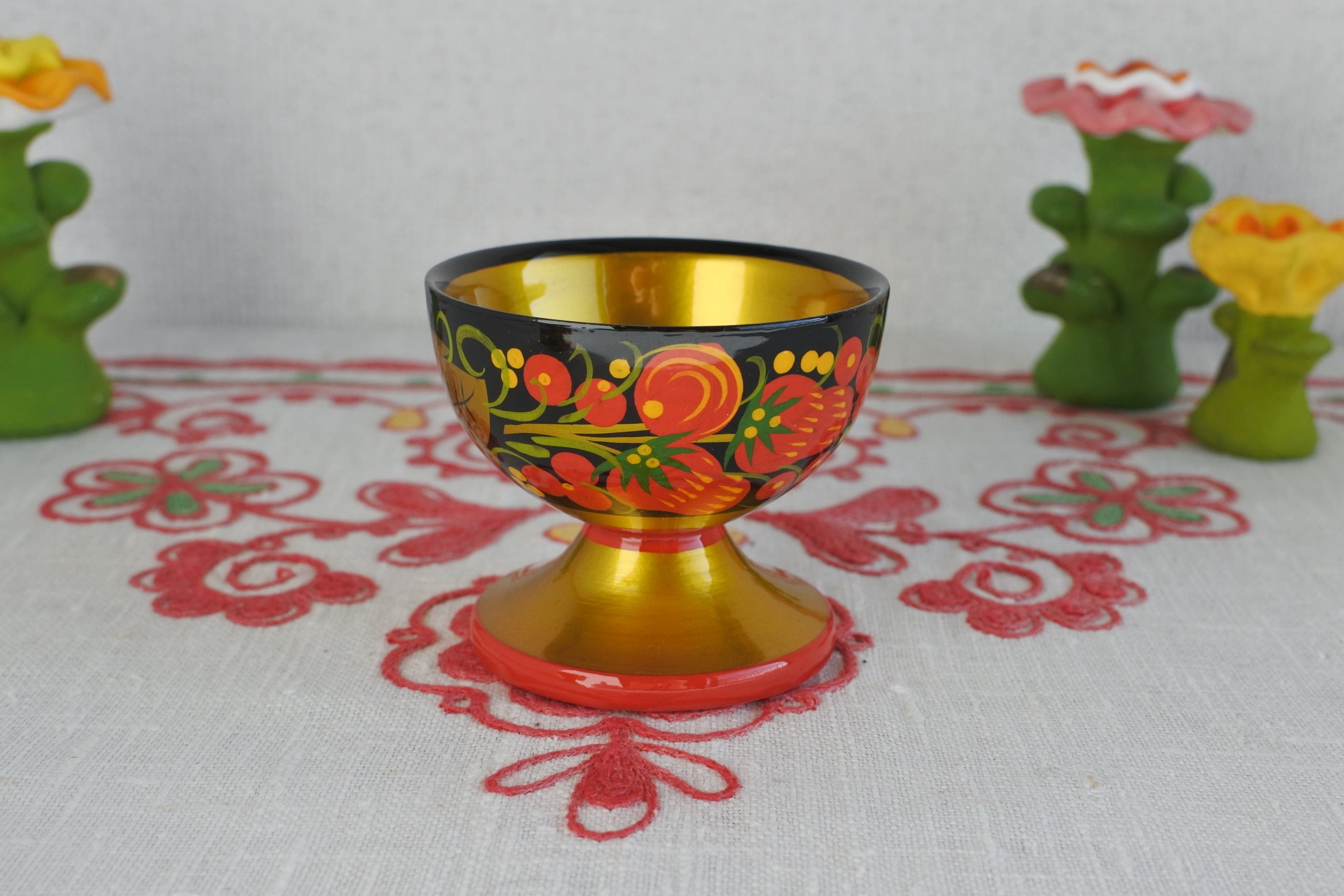 ロシア民芸品 ホフロマ塗 器 木製 食器 ロシア雑貨いりえのほとり 神戸